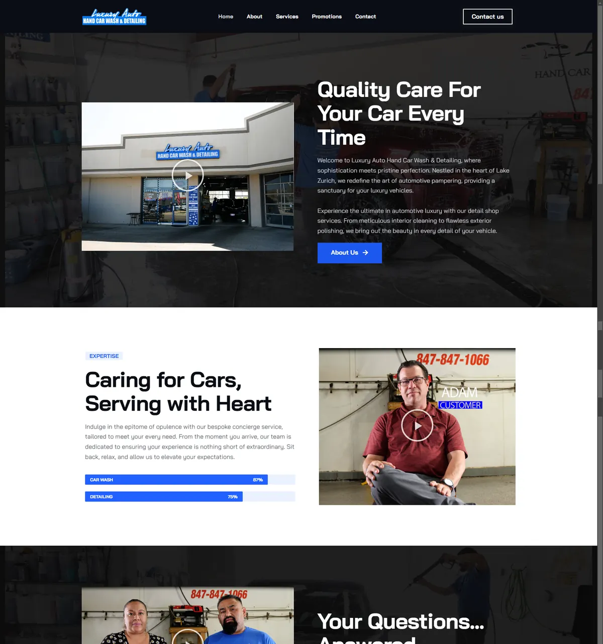 Luxury Auto Car Wash website by Bizful